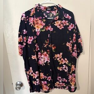 Jogal Black Floral Viscose Shirt